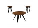 Retro Coffee Table Set | Wooden Round Table Top - Burnley 